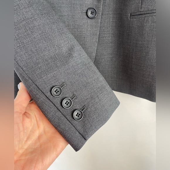 Theory Nichelle Wool Blend Blazer Size 4 Grey - Picture 8 of 14